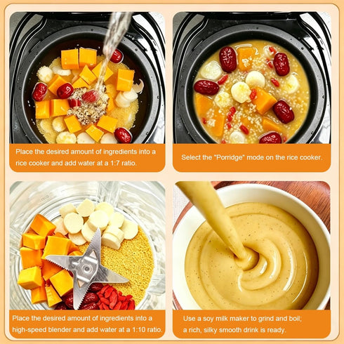 xapuo 500g, Millet Pumpkin Porridge Mix Soft Naturally Sweet, Stovetop Or Blender, Whole Grain Blend, Easy Cook