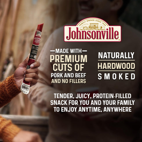 Summer Packs 1 oz., 24-Pack Johnsonville Sausage Snack Sticks - Dairy Free, Gluten Free Protein Snacks, Jerky Snack