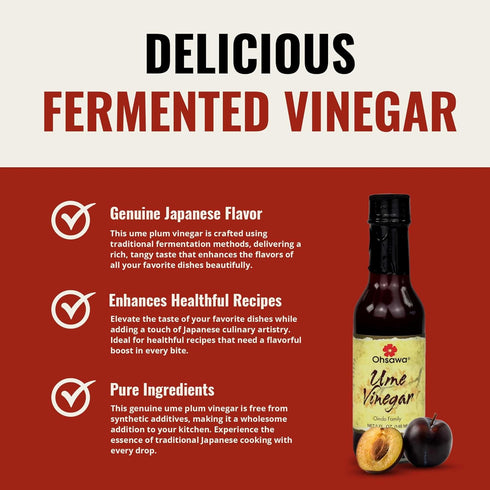 5 Oz Ohsawa - Oindo Ume Plum Vinegar - Macrobiotic, Vegan and Gluten-Free - Fl