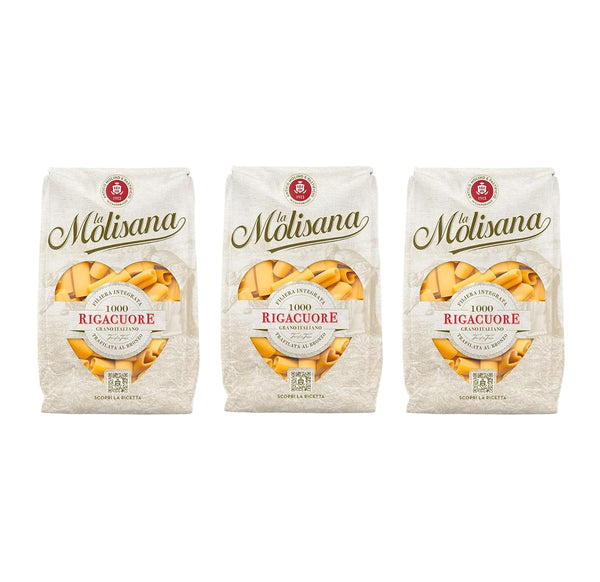 Laura's GOURMET SELECTION La Molisana Rigacuore, Authentic Italian Heart Shape Pasta, 500 gr, 1.1 Lb