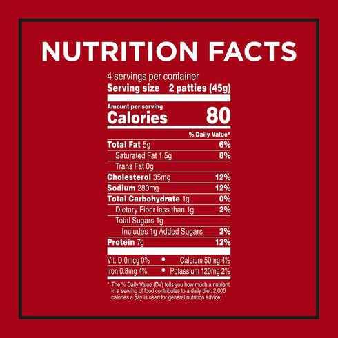 Banquet Frozen 6.4 oz. Brown 'N Serve Turkey Sausage Patties, Breakfast