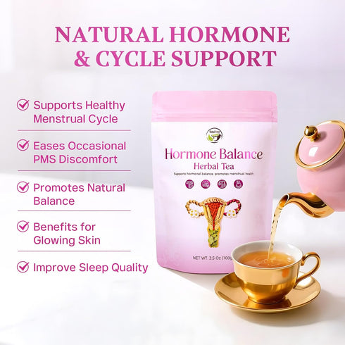 100% Free,15 Vital Tea Hormone Balance Tea for Women, Soothing Chamomile & Raspberry Leaf Tea for Menstrual Cycle, PMS