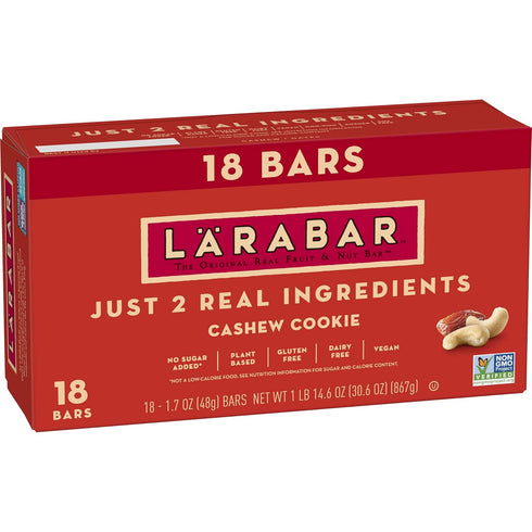 Larabar Cashew Cookie, Gluten Free Vegan Fruit & Nut Bars, 1.7 oz,