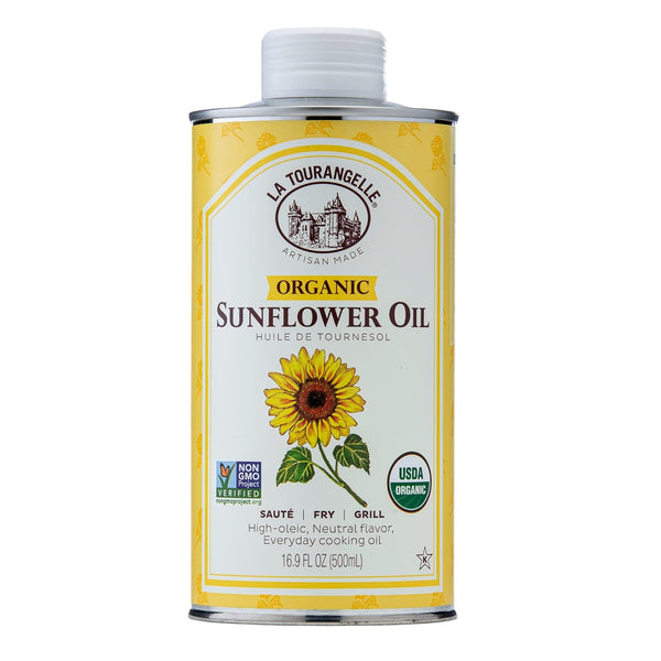 La Tourangelle Organic High Oleic Sunflower Oil, Neutral Oil for Medium to High Heat Cooking, 16.9 Fl Oz