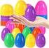 Biubumtu 24Pcs Plastic Bright Easter Eggs Assortment, 3.15'' Fillable Easter Eggs Empty Bulk,