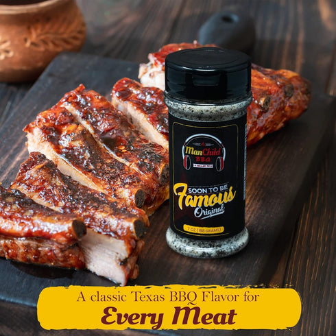 Set Manchild BBQ Rub Spices and Seasonings Gift | All Natural Texas Spice Dry Rubs for Cooking & Smoking Meat | Pork