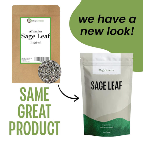 MagJo Naturals Rubbed Sage, 1 lb Bulk Bag for Cooking, Sausage Making, and Poultry Seasoning