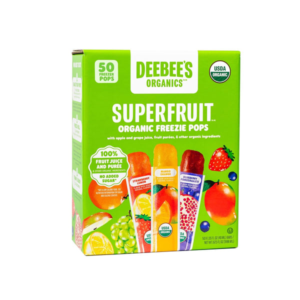 DeeBee's Organics Classic SuperFruit Freezie Pops, No Added Sugars, No Artificial Flavors