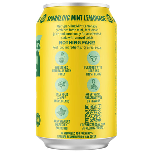Fresh Fizz (4-pack, Sodas Organic Soda - All Natural Soda Sweetened With Honey, Flavors Include Sparkling Juices