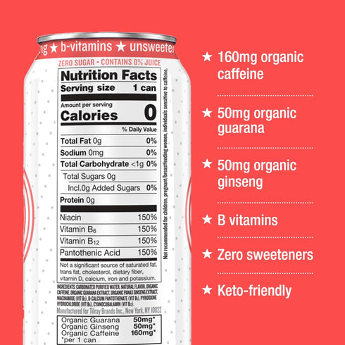 160mg 50mg 50mg 16 oz (8-Pack) Hiball Clean Energy Drink - Grapefruit - Zero Sugar, Zero Calorie Sparkling Water