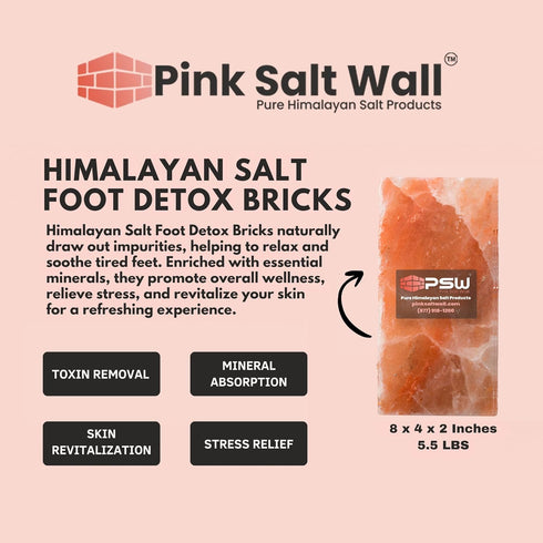 Himalayan Salt Foot Bricks Pair of Natural Pink Salt Blocks for Feet, Rest & Spa Stones Natural Salt Block, Salt Brick