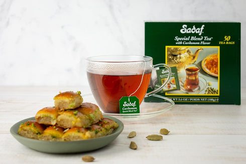 100 (Pack 1) Sadaf Cardamom Tea Bags | Special Blend Cardamom Ceylon Black Tea | Quicktea Product harvested in Sri