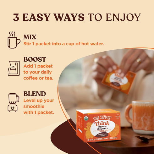 Four Sigmatic Lion's Mane Elixir Mushroom Coffee Alternative | Organic Lion's Mane Mushroom Powder, Rhodiola & Rose