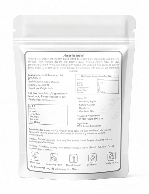 Bicarbonate,7oz (200gm) AEJESOP Baking Soda, Sodium
