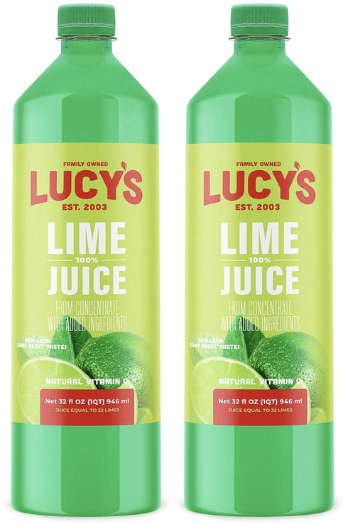 Lucy's Family Owned - 100% Lime Juice 32oz. Bottle (2 PACK)