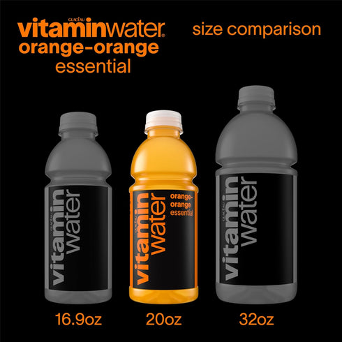 20 oz 12 Pack vitaminwater Essential Orange-Orange, Flavored Water Beverage, fl Bottles