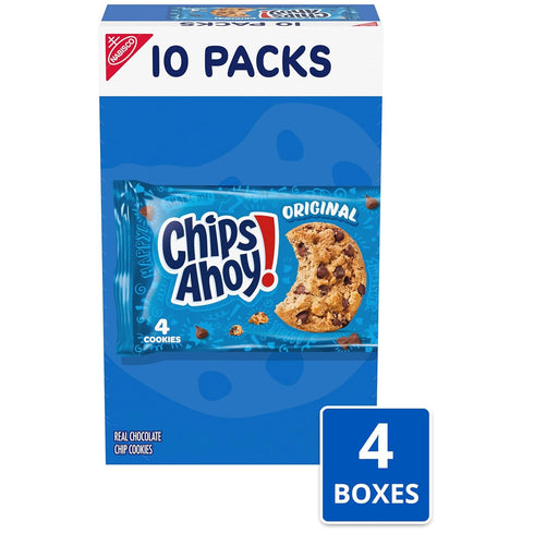40 Packs (4 Pack, 4 CHIPS AHOY! Original Chocolate Chip Cookies, Snack Cookies Per Boxes)