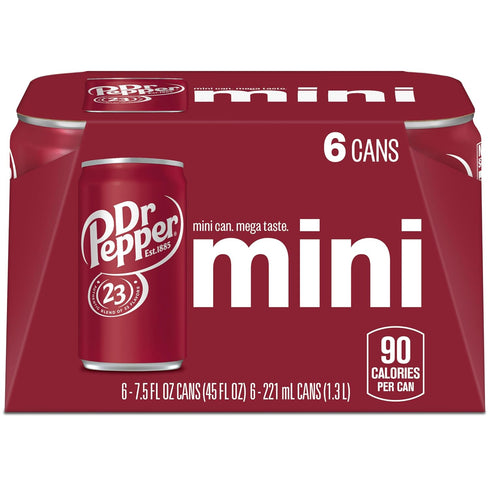 7.5 OZ, 6 DR PEPPER - MINI CANS, PK