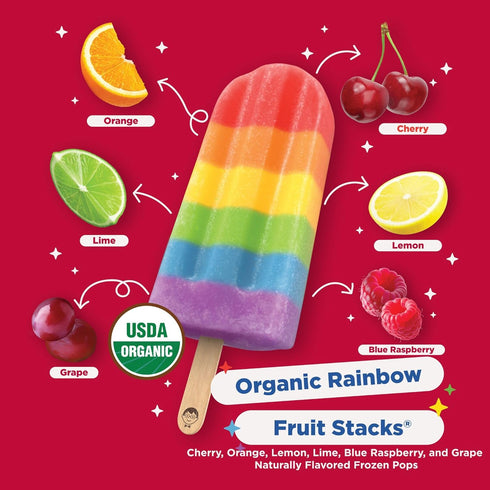 Frozen 8 Count 14.8 Oz Jonnypops, Pops Rainbow Fruit Stacks Organic, Fl