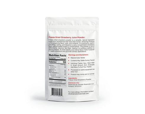 Demeter Botanicals 12 100% Freeze-Dried Strawberry Powder, Ounces | Natural Fruit Powder | Freeze-Dried Strawberries