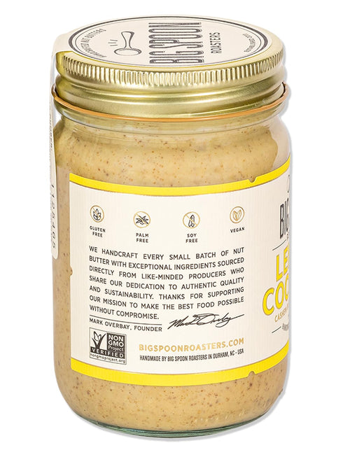 2 13 Big Spoon Roasters Lemon Cookie Butter with Sea Salt - Keto Friendly, Fair Trade Cashews - Low Sugar & Palm Oil
