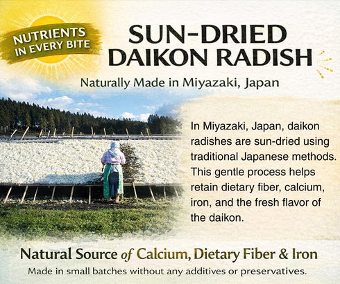 Kirishima Natural Foods 17.6 oz (500 Kirishima Dried Daikon Radish, big size, g), Cut Dried Radish, With Zipper, Made