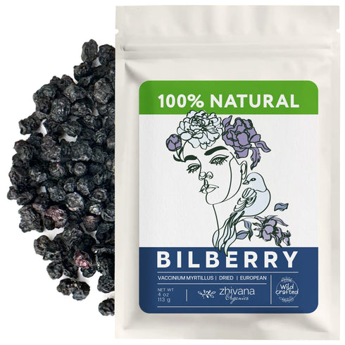 Wild Bilberry Dried Fruits (4 oz.) Bilberry Tea - Superfood berries -Whortleberry