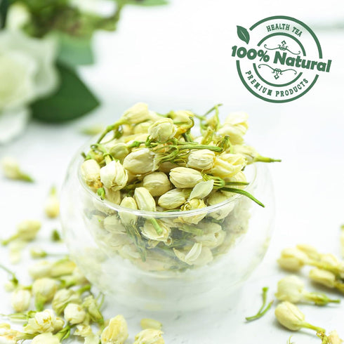 3.53oz/100g Jarteela - Jasmine Flowers Dried - - Edible Dried Jasmine Flowers - Non-GMO - Caffeine-free - Blends Well