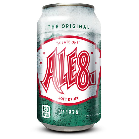 Ale 8 One Ginger Ale Soda with a Caffeine Kick & Hint