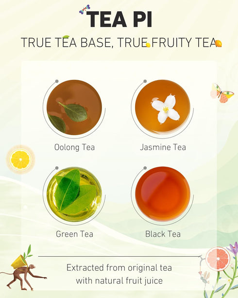 Visit the Store -16.9 oz, 500mL, 15 Pack Tea PI Iced Tea Black Tea, Lemon Sweet Iced Fruit Tea Bottles, Real Juice, fl
