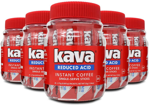 Kava Low Acid Instant Coffee Single Serve Stick Packets, 20 Count (Pack