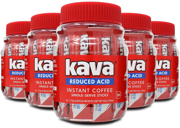 Kava Low Acid Instant Coffee Single Serve Stick Packets, 20 Count (Pack