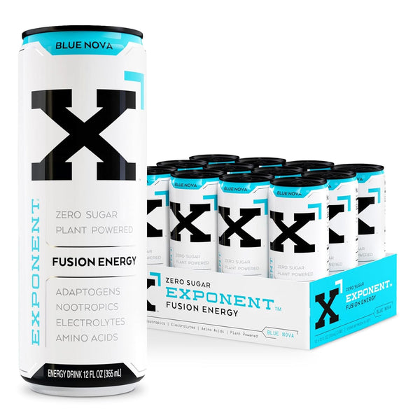 Exponent Blue Nova Fusion Energy Drink | Pack of 12, 355mL Cans
