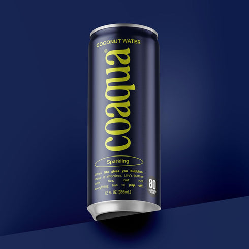12 Pack, 12 Oz Coaqua Sparkling Coconut Water, Natural Electrolytes for Hydration, Refreshing Sparkling Electrolyte