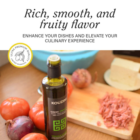 500ml Kouzini Greek Premium Extra Virgin Olive Oil, Cold Pressed, Single Origin, Rich Flavor & Aroma
