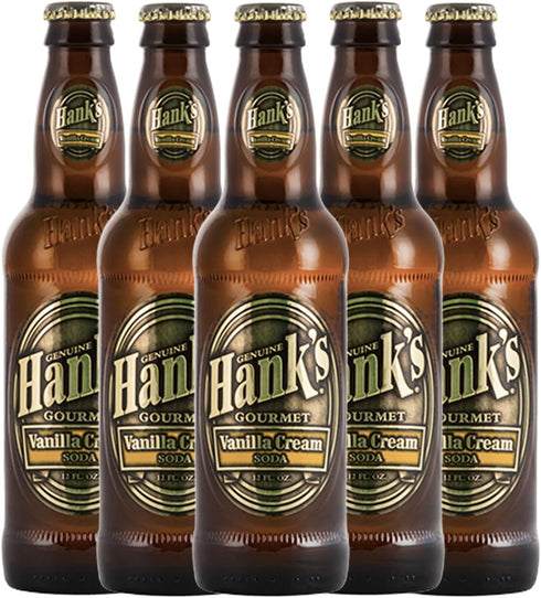 Hank's Genuine Gourmet Vanilla Cream Soda, 12 fl oz Bottles Premium Craft