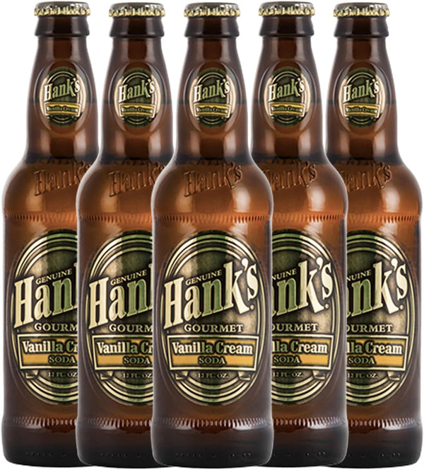 Hank's Genuine Gourmet Vanilla Cream Soda, 12 fl oz Bottles Premium Craft
