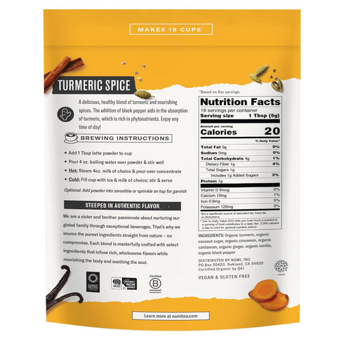 Numi Organic Turmeric Spice Latte Powder