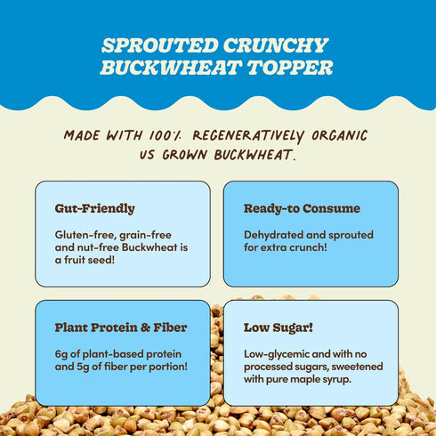 3 Pack) Lil Bucks Sprouted Regeneratively Grown Buckwheat Seeds Paleo Cereal, Gluten-Free Granola, High in Protein, Low