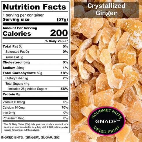 5, 10, 25 Lb. (5 lbs) GNADF | Crystallized Ginger Slices | Available in Sizes | Gourmet Nuts And Dried Fruit |