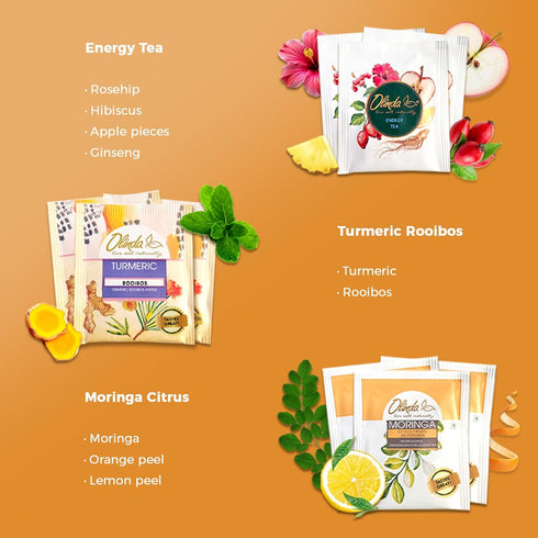Set 9 Pack 45 1 Olinda Health & Vitality Tea Gift Box Tea Samplers Tea Bags Low Caffeine Detox Energy Tea Natural