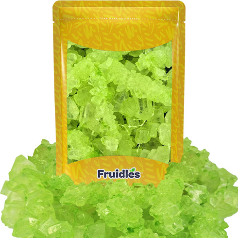 Fruidles Green Watermelon String Rock Sugar for Tea and Coffee, Clear Pure