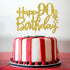 Gold Glitter Happy 90th Birthday Cake Topper, Cheers to 90 Years Party Supplies Decoration