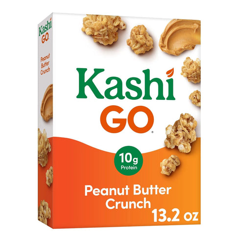 Kashi GO Cold Breakfast Cereal, Vegan Protein, Fiber Cereal, Peanut Butter Crunch,