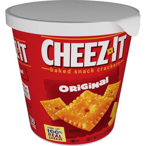 22oz (10 Cheez-It Cheese Crackers, Baked Snack Crackers, Office and Kids Snacks, Original, Case Cups)