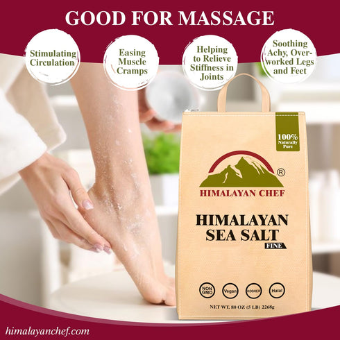 5 lb (1 Pack) Himalayan Chef Sea Salt Fine - Unrefined Mineral Salt, Bag