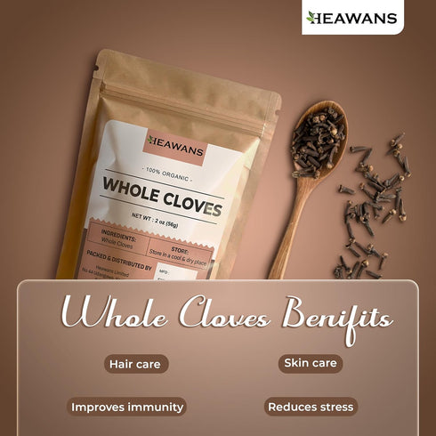 Heawans Hand Picked Premium Grade Organic Whole Cloves - 2 oz from USDA Certified Farm