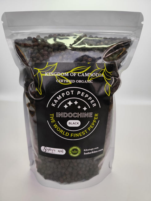 Organic Kampot Pepper Rare Cambodian Black Peppercorns, 4 Ounce
