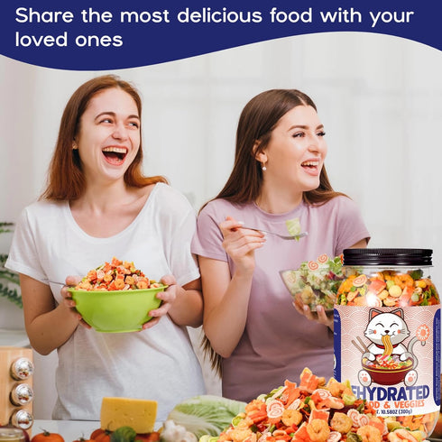 Egcina 100% 11 10.58OZ Dehydrated Freeze-Dried Seafood & Vegetable Mix - Natural Ramen Toppings for Soups, Mixed