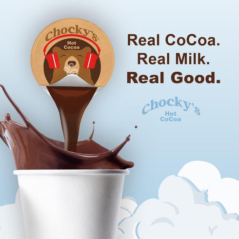12 Count Chockys by Java House Single-Serve Hot Chocolate Pods - Peel and Pour Liquid Concentrate - Hot Chocolate